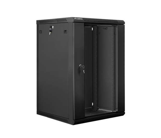 LANBERG Szafa instalacyjna wisząca 19'' 18U 600X600mm czarna (drzwi szklane) WF01-6618-10B - 455307 - zdjęcie 3